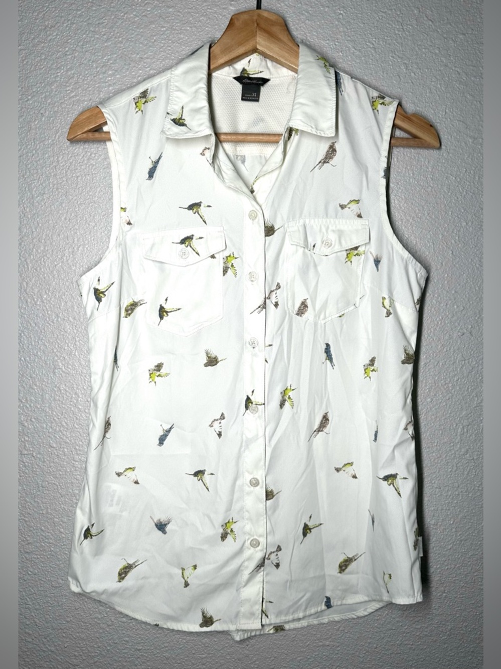 Eddie Bauer Travex Bird Print Sleeveless Tank Women’s Size XS